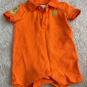 Ralph Lauren Vibrant Orange Baby Romper